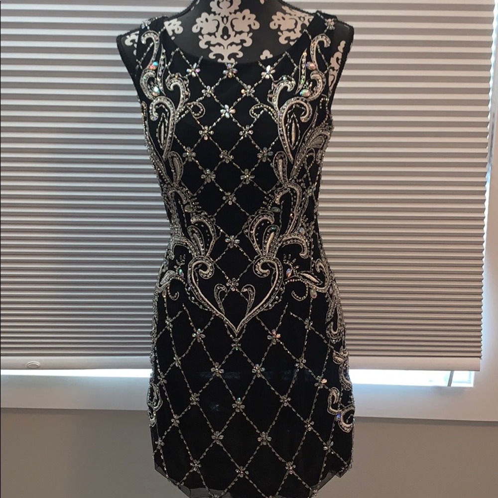 Little black jeweled dress